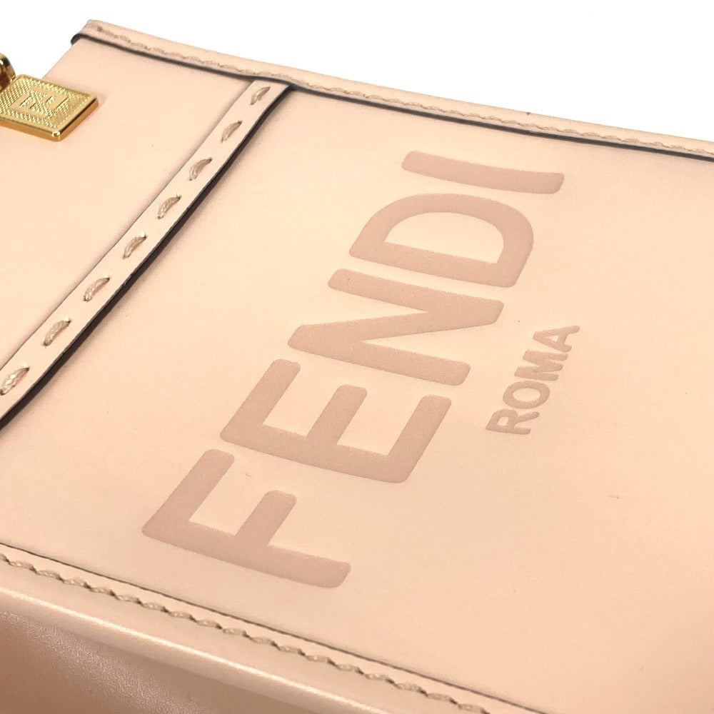 FENDI 8BS051 ショルダーバッグ 斜め掛け カバン サンシャインショッパースモール 2WAYバッグ ハンドバッグ レザー レディース ベージュ系