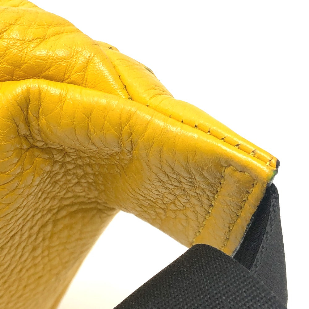FENDI 7VA434 Selleria Crossbody Bag, body bag, one shoulder bag, stitching Waist Pouch Leather yellow Used