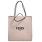 FENDI 8BH383 Shoulder Bag, Shopping Bag, Medium Tote Bag, Leather, Women's, Pink Beige, Light Pink