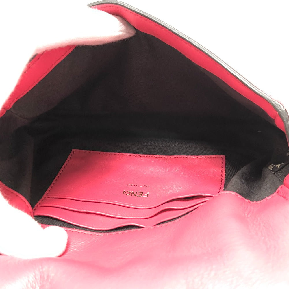 FENDI 8BS017 FF Baguette Small Chain 2-Way Bag, Shoulder Bag, Lambskin, Pink