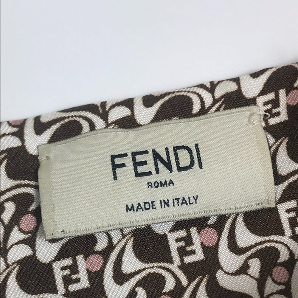 FENDI Silk Logo Hair Clip, Hair Accessory, Fashion Accessory, Barrette, Silk, Women's, Brown and White