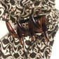 FENDI Silk Logo Hair Clip, Hair Accessory, Fashion Accessory, Barrette, Silk, Women's, Brown and White