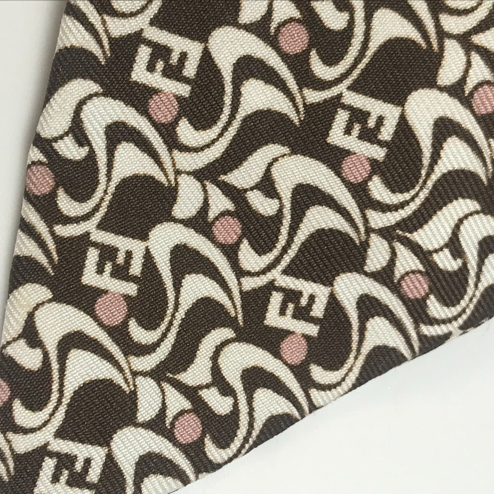 FENDI Silk Logo Hair Clip, Hair Accessory, Fashion Accessory, Barrette, Silk, Women's, Brown and White