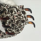 FENDI Silk Logo Hair Clip, Hair Accessory, Fashion Accessory, Barrette, Silk, Women's, Brown and White