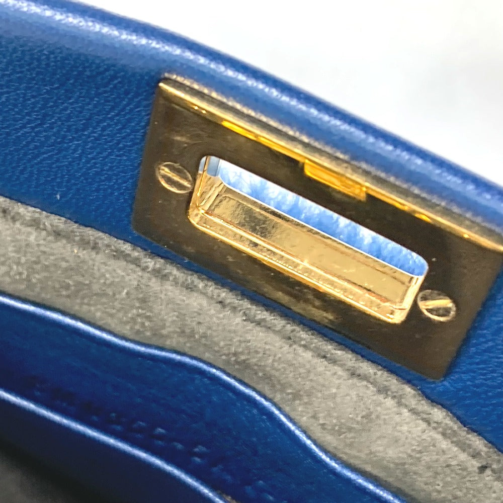 FENDI Micro Peekaboo Crossbody Bag, 2-Way Shoulder Bag/Handbag, Faux Fur, Women's, Blue