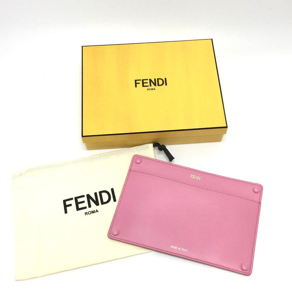 FENDI 7AR907 ピーカブー バッグイン カバン ポケット フラット バッグアクセサリー ポーチ レザー レディース ピンク