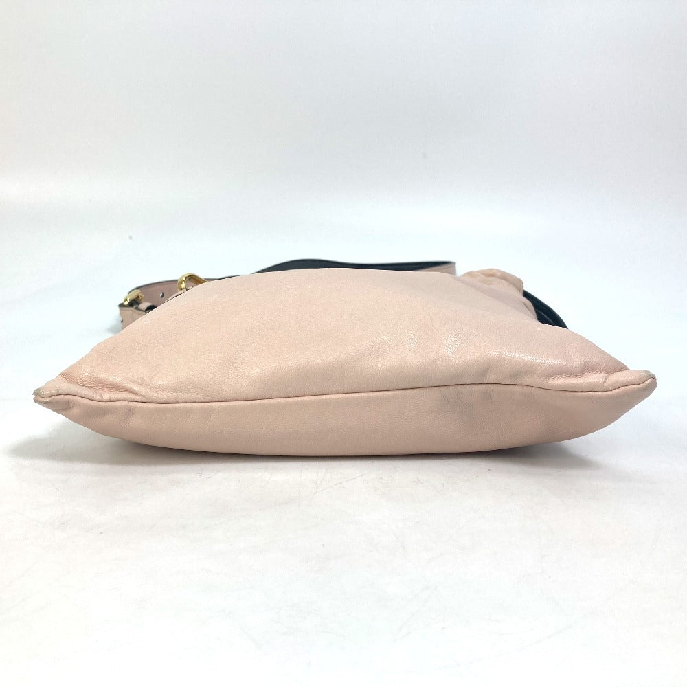 FENDI 8BT337 Drawstring Pouch, Crossbody Bag, Slim Clutch, Small Shoulder Bag, Leather, Women's, Pink
