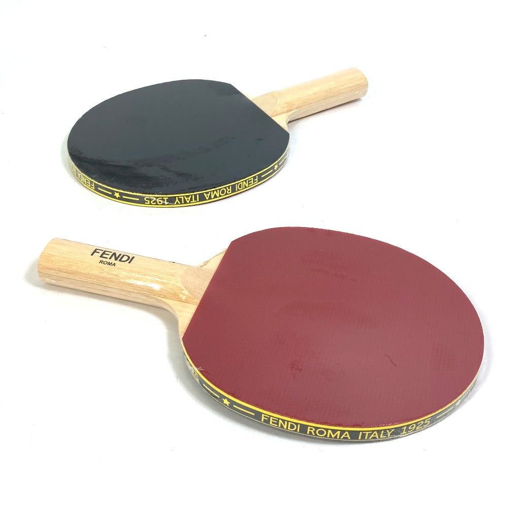 FENDI 7AS070AJJ4F1HR8 Zucca Logo Table Tennis Ping Pong Racket Case in Brown Fabric, Includes Racket and Ball, Full Set (3 Pieces), Rubber, Unisex