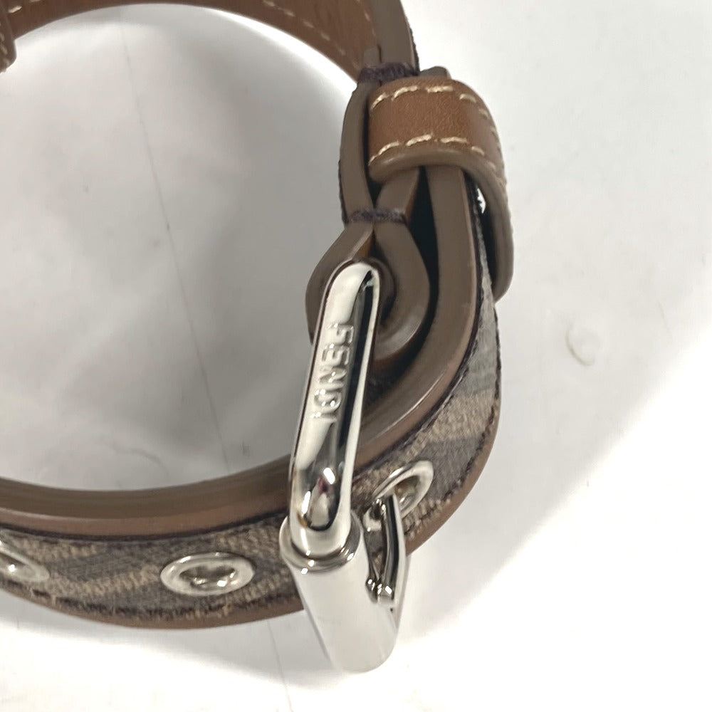 FENDI 8AC016 ズッカ ドッグカラー 犬 ペット アクセサリー ワンちゃん 首輪 レザー ユニセックス ブラウン - brandshop-reference