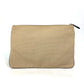 FENDI Pouch Logo Clutch Bag Canvas Women's Beige