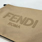 FENDI Pouch Logo Clutch Bag Canvas Women's Beige