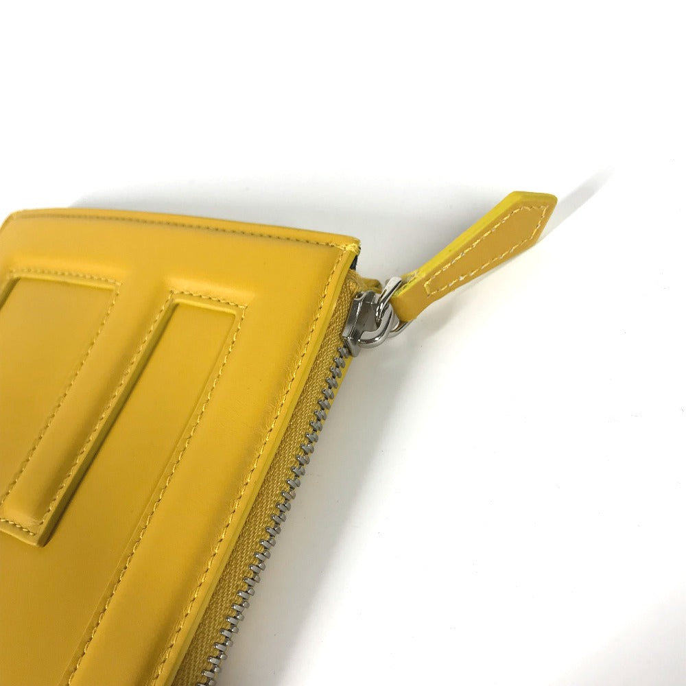 FENDI 7N0114 ロゴ カバン ポーチ クラッチバッグ レザー レディース イエロー