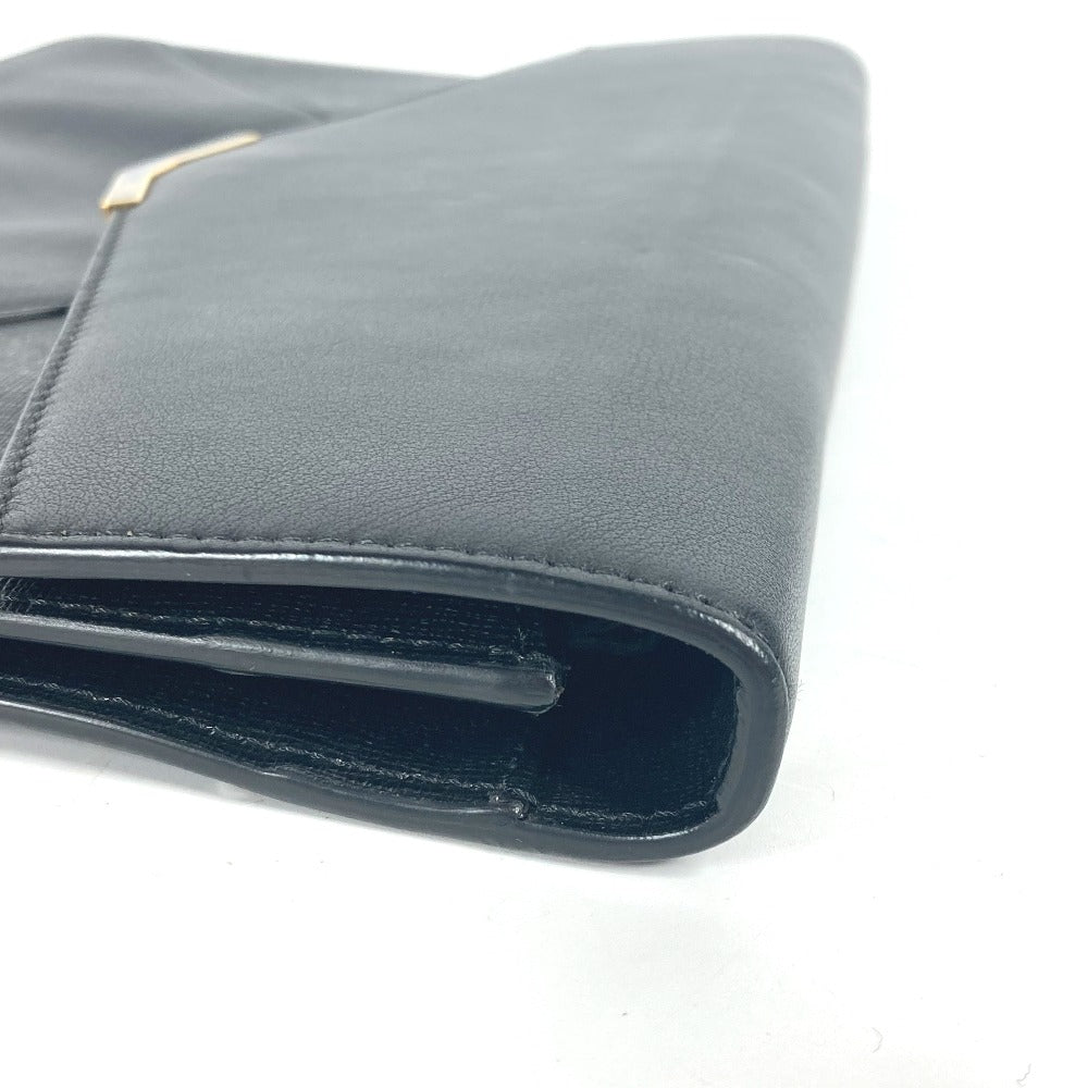 FENDI 8M0312 フラップ トゥージュール ポーチ カバン ストラップ付 クラッチバッグ レザー メンズ ブラック