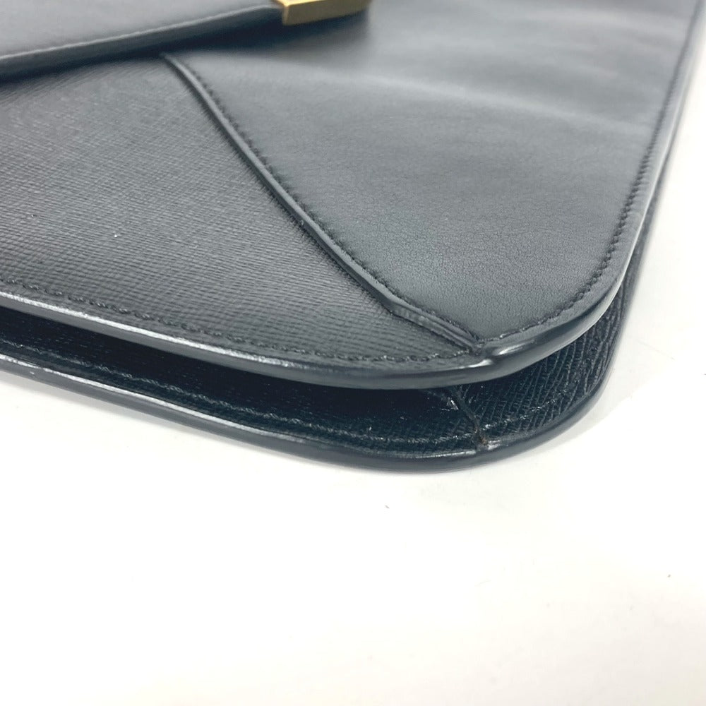 FENDI 8M0312 フラップ トゥージュール ポーチ カバン ストラップ付 クラッチバッグ レザー メンズ ブラック