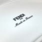 FENDI 7AC048 White Porcelain Tableware, Orlock Crescent Plate, Aperitif Plate, Women's, White