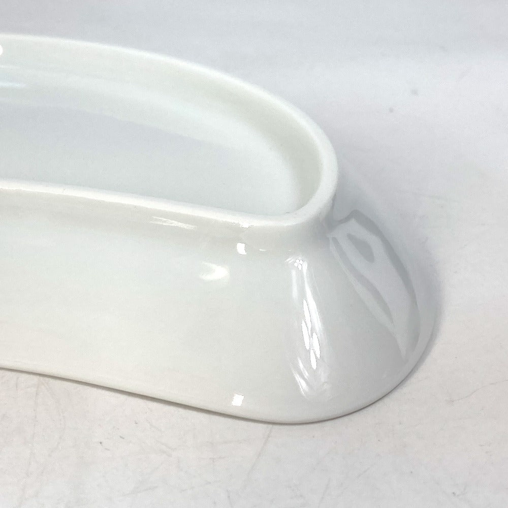 FENDI 7AC048 White Porcelain Tableware, Orlock Crescent Plate, Aperitif Plate, Women's, White