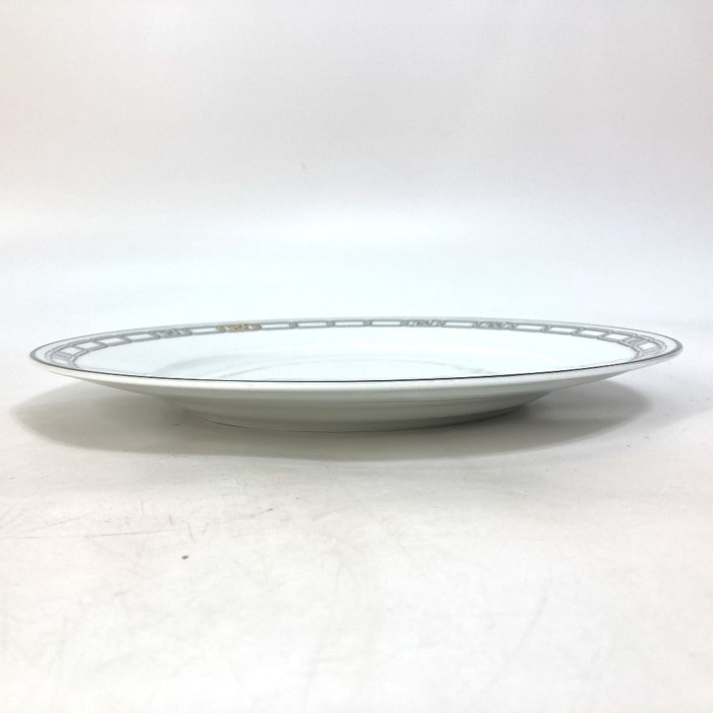 FENDI 7AC045 White Porcelain Dinnerware, Set of 2, Pair of Orlock Plates, Women's, White