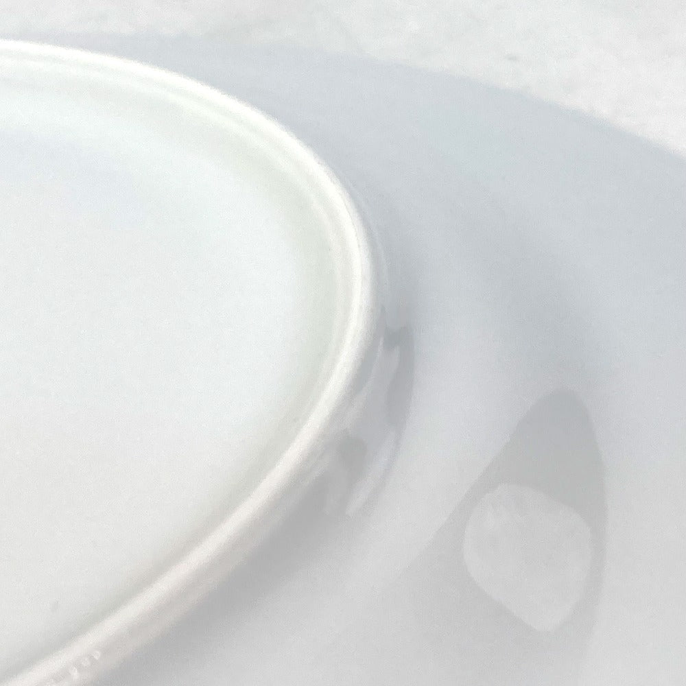 FENDI 7AC047 White Porcelain Dinnerware, Set of 2, Pair of Orlock Plates, Side Plates, Porcelain, Women's, White
