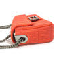 FENDI 8BR793 Baguette Chain Midi Double Chain Bag, Crossbody Shoulder Bag, Canvas/Leather, Women's, Red