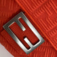 FENDI 8BR793 Baguette Chain Midi Double Chain Bag, Crossbody Shoulder Bag, Canvas/Leather, Women's, Red