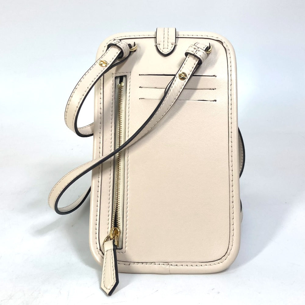 FENDI 7AS131 スマホケース ズッカ ロゴ フォンポーチ スマホポーチ オーロック ショルダーバッグ 斜め掛け ポーチ ビスコース レディース ベージュ