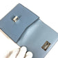 FENDI 8M0438 Peekaboo โลโก้ กระเป๋าสตางค์ใบสั้น กระเป๋าสตางค์พับสองทบ หนัง ยูนิเซ็กส์ สีฟ้า