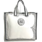 FENDI 8BH357 Joshua Vides collaboration shopper bag, shoulder bag, tote bag, coated canvas, men's white