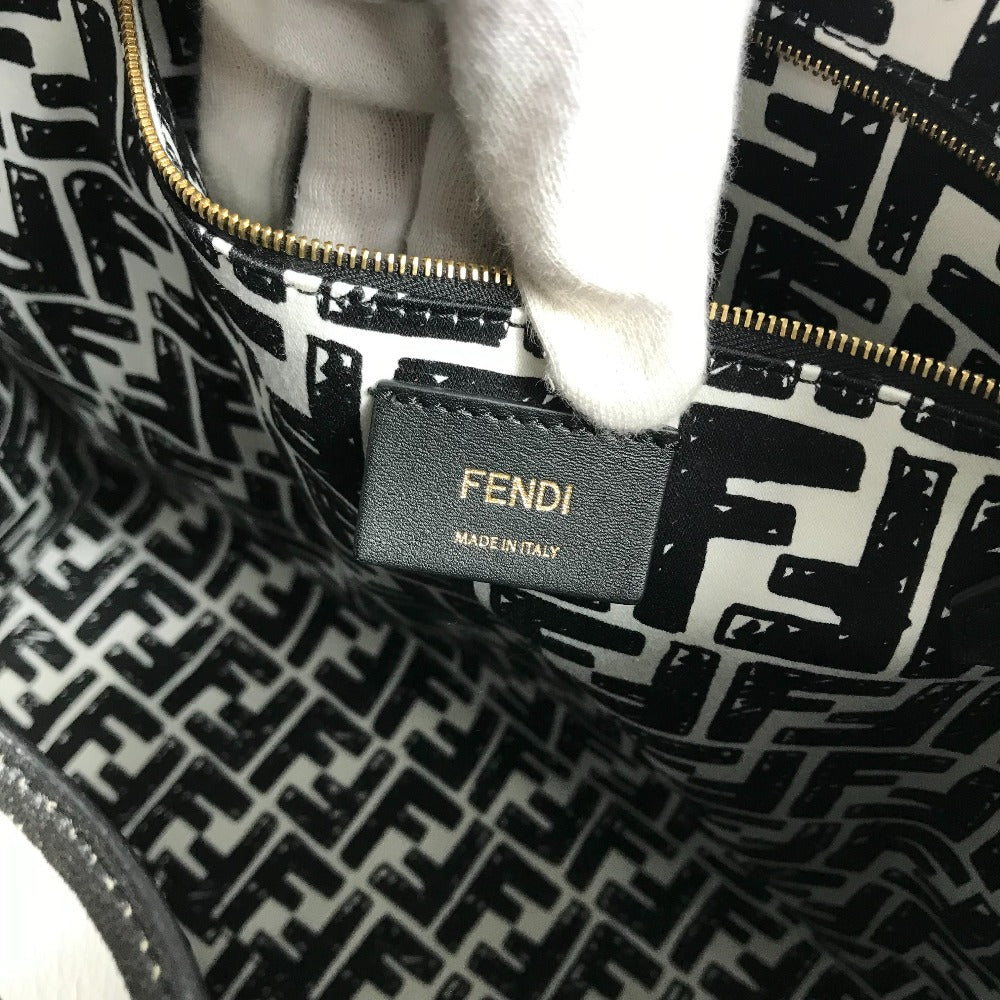 FENDI 8BH357 Joshua Vides collaboration shopper bag, shoulder bag, tote bag, coated canvas, men's white