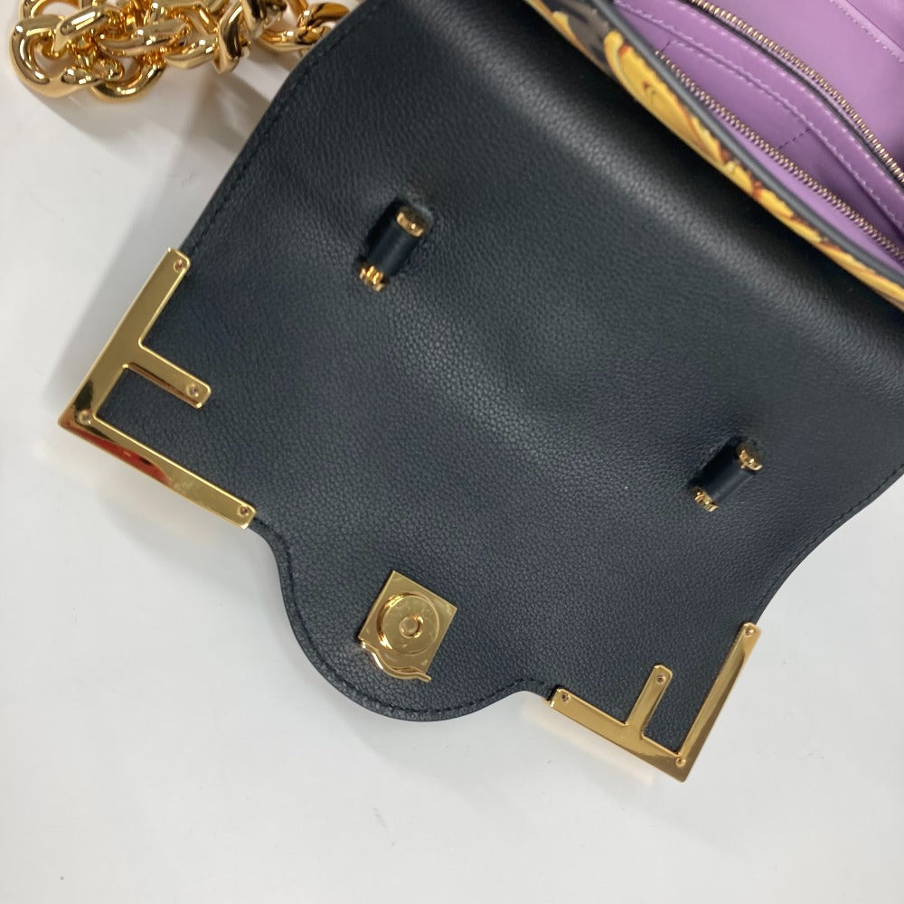 FENDI ヴェルサーチ コラボ VERSACE ラ メドゥーサ サッチェルバッグ ズッカ FENDACE フェンダーチェ 2WAY ショルダーバッグ 斜め掛け ハンドバッグ PVC/レザー レディース ブラウン