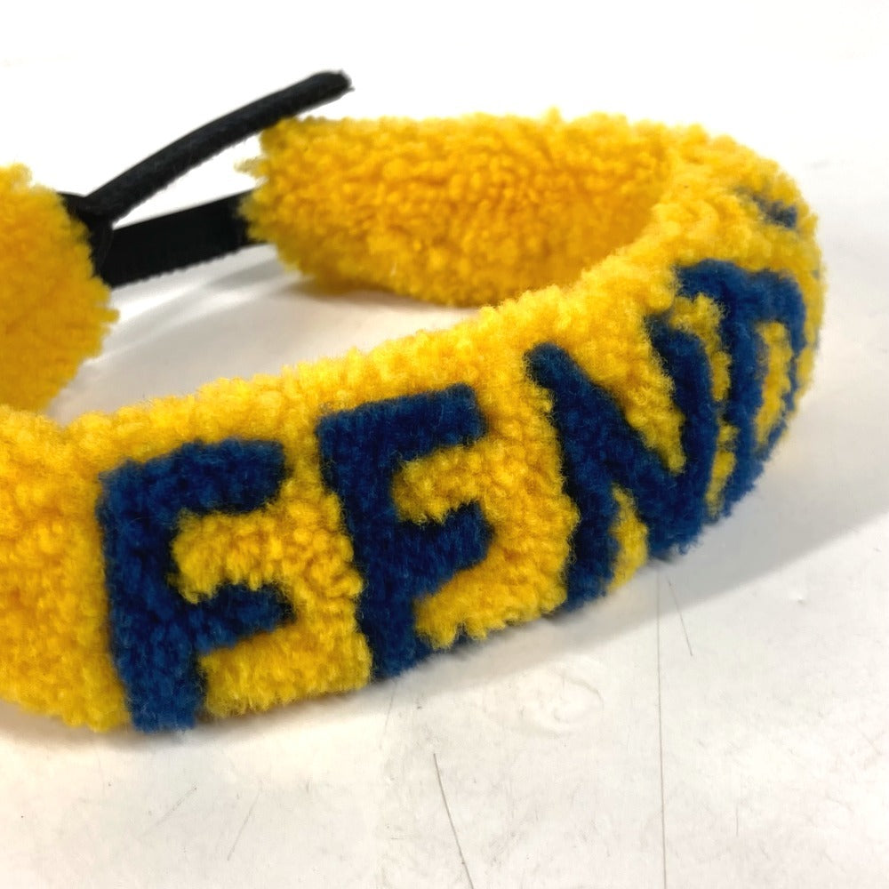 FENDI アイウェア サングラス 眼鏡 ロゴ メガネストラップ グラスコード メガネ掛け ボア ストラップ ファー ユニセックス イエロー
