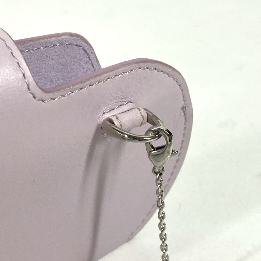 FENDI 7AS069 アイウェア 眼鏡 サングラスケース FFロゴ メガネケース チェーン付き ポーチ レザー レディース ライトパープル