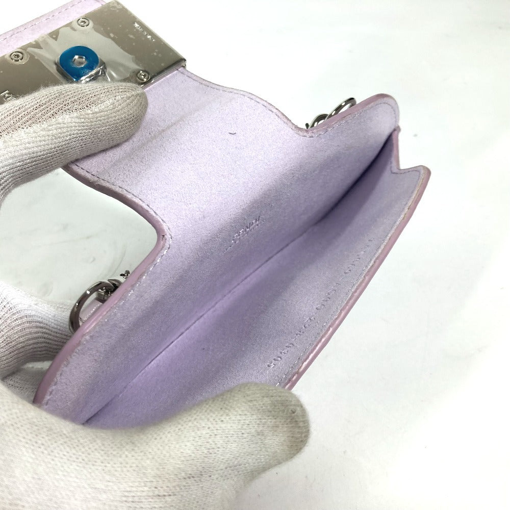 FENDI 7AS069 アイウェア 眼鏡 サングラスケース FFロゴ メガネケース チェーン付き ポーチ レザー レディース ライトパープル
