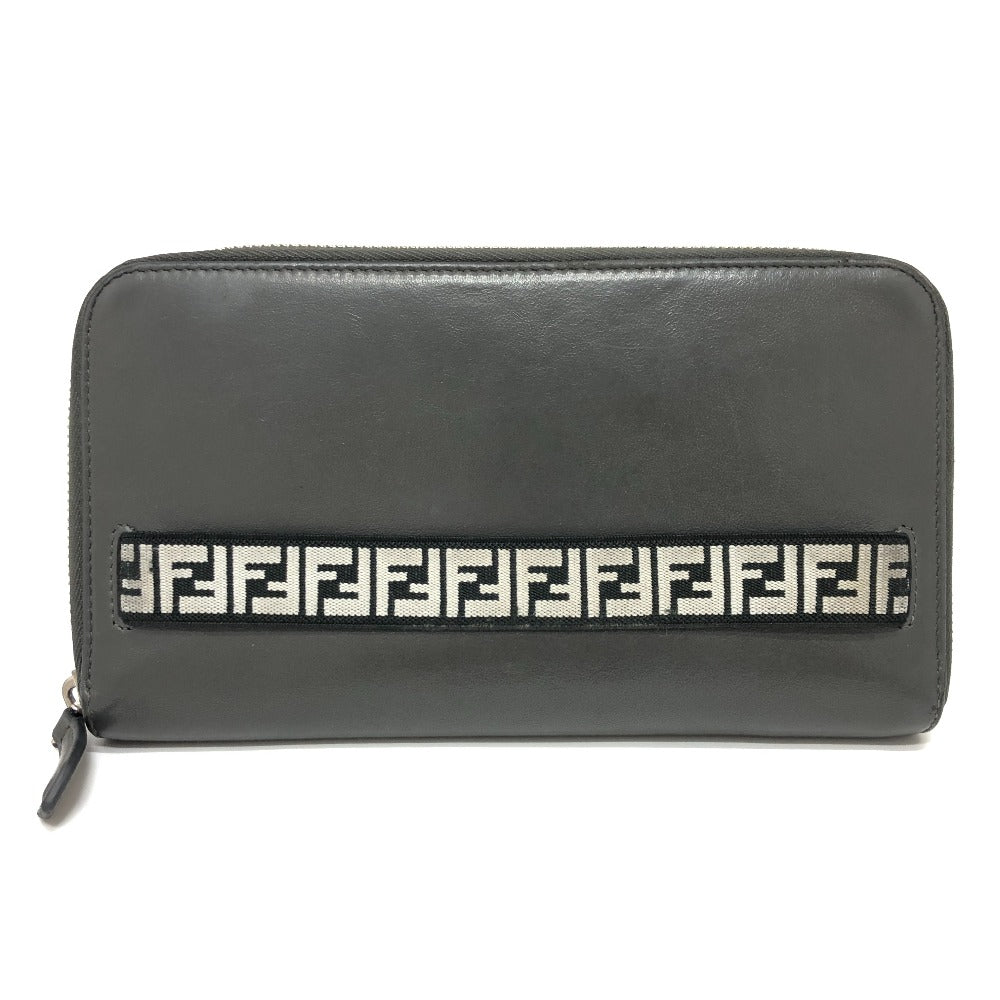 FENDI 7M0276 ズッカ柄トラベルウォレット 長財布 財布 ウォレット 長財布 レザー レディース グレー