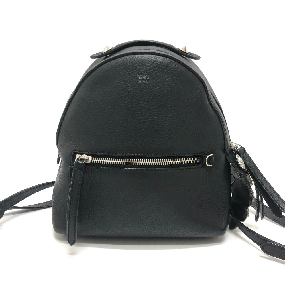 FENDI 8BZ036 By the Way Bejeweled Backpack, Leather, Women's, Black