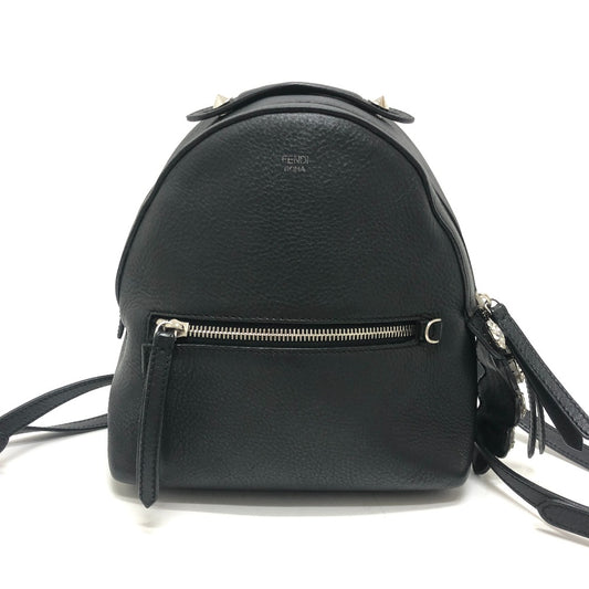 FENDI 8BZ036 バイザウェイ ビジュー バックパック リュックサック カバン リュックサック レザー レディース ブラック