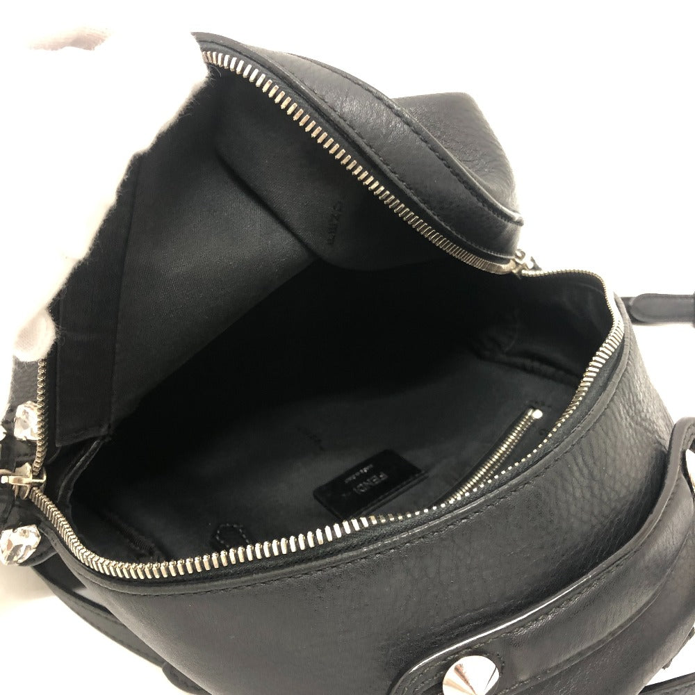 FENDI 8BZ036 By the Way Bejeweled Backpack, Leather, Women's, Black