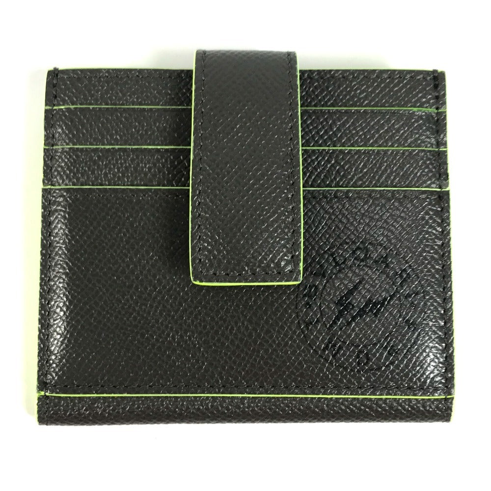 BVLGARI fragment logo multi-case, business card holder, pass case, card case, leather, men's, gray
