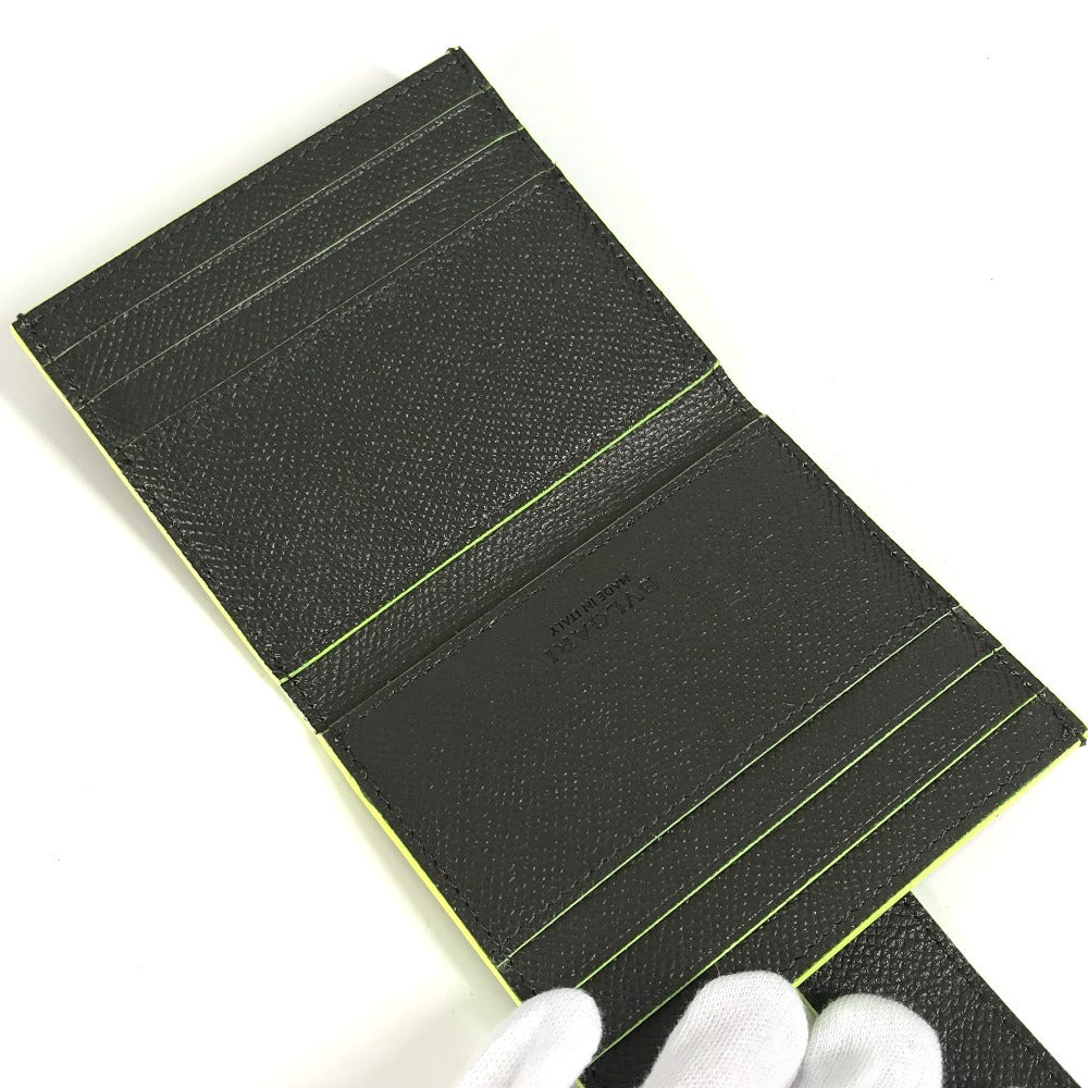 BVLGARI fragment logo multi-case, business card holder, pass case, card case, leather, men's, gray