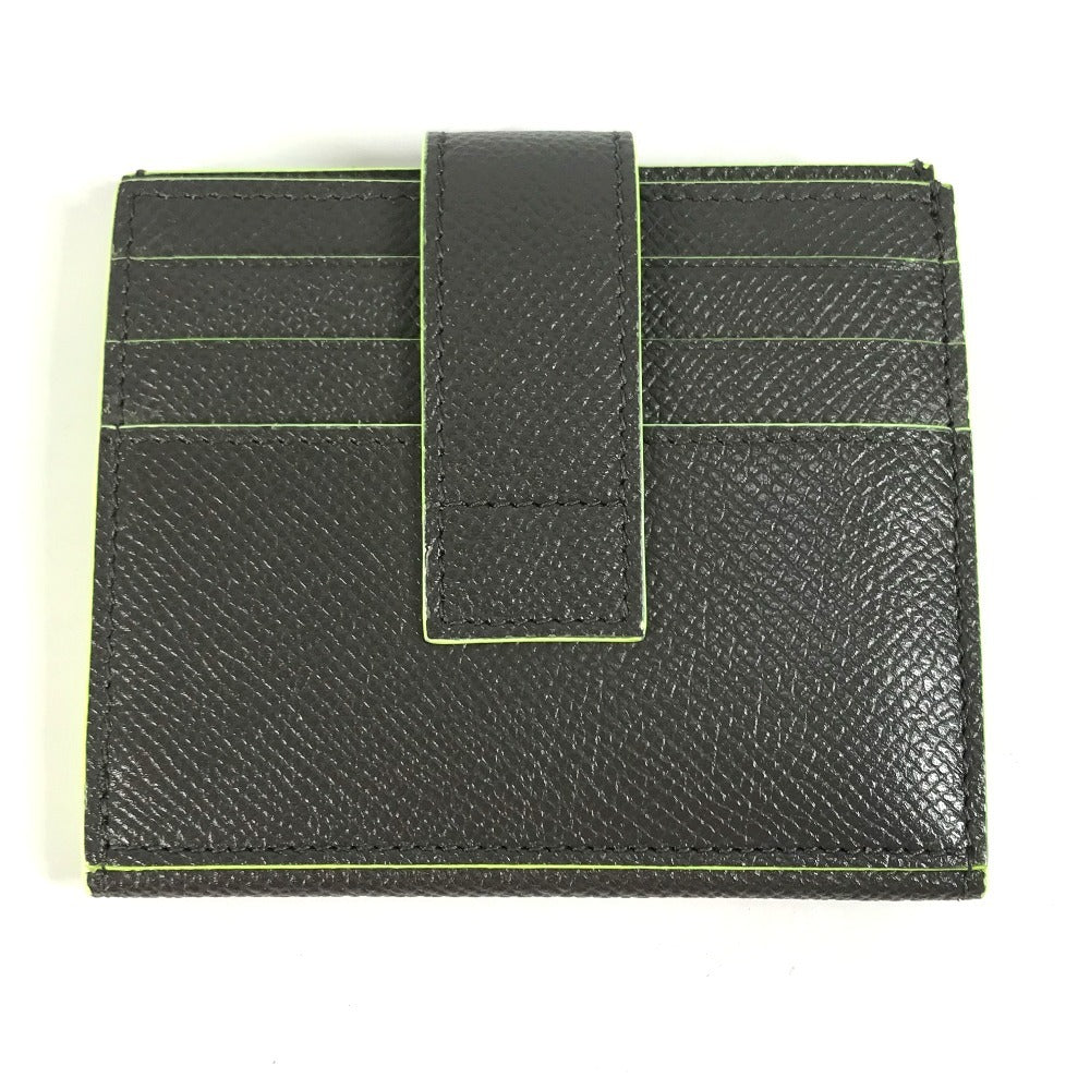 BVLGARI fragment logo multi-case, business card holder, pass case, card case, leather, men's, gray