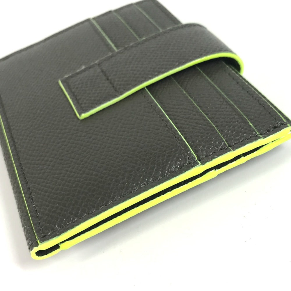BVLGARI fragment logo multi-case, business card holder, pass case, card case, leather, men's, gray