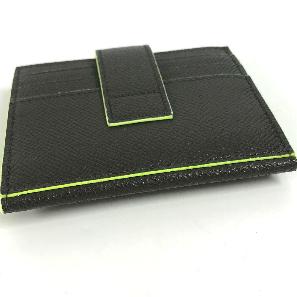 BVLGARI fragment logo multi-case, business card holder, pass case, card case, leather, men's, gray