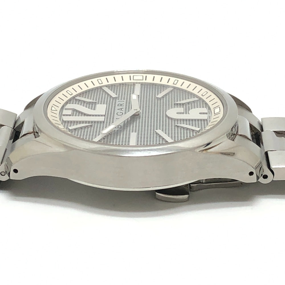 BVLGARI ST42S Solotempo Quartz Men's Watch, Round, Stainless Steel, Silver