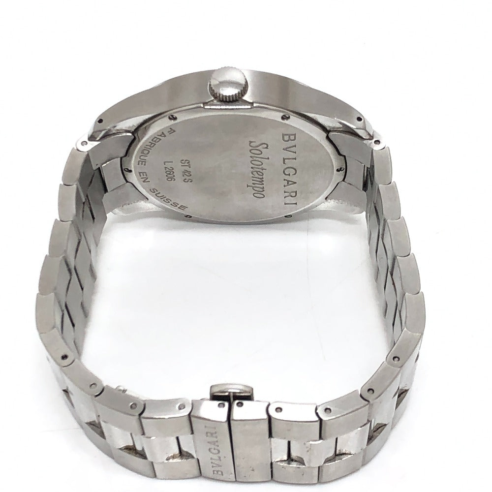 BVLGARI ST42S Solotempo Quartz Men's Watch, Round, Stainless Steel, Silver
