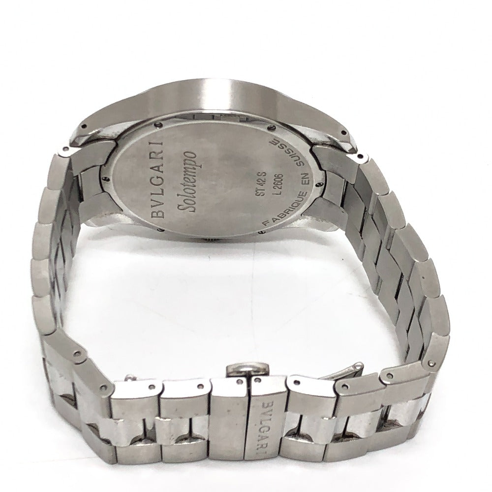 BVLGARI ST42S Solotempo Quartz Men's Watch, Round, Stainless Steel, Silver