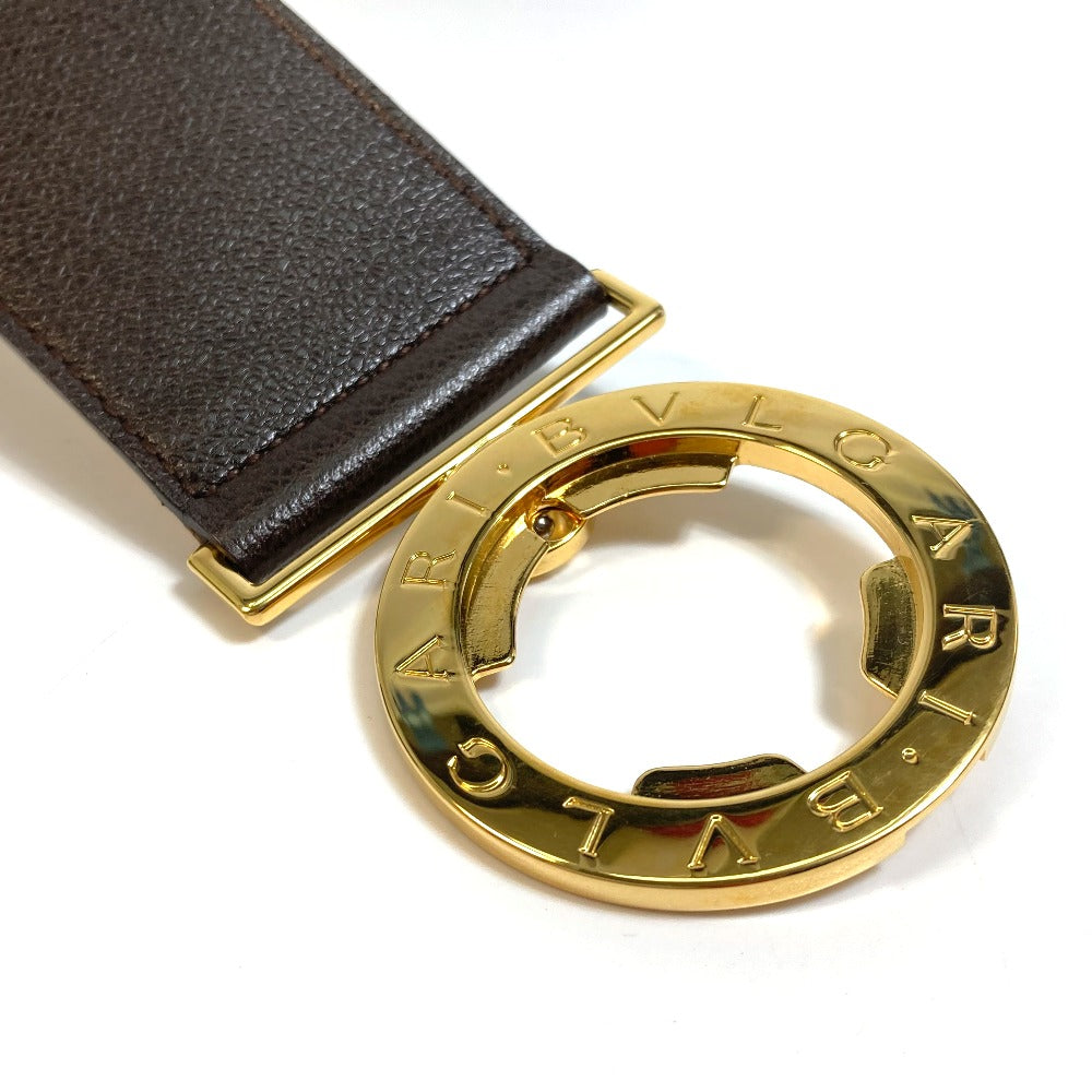 BVLGARI Men's and Women's Bvlgari Bvlgari Fashion Accessory Trouser Belt, Unisex Leather, Dark Brown
