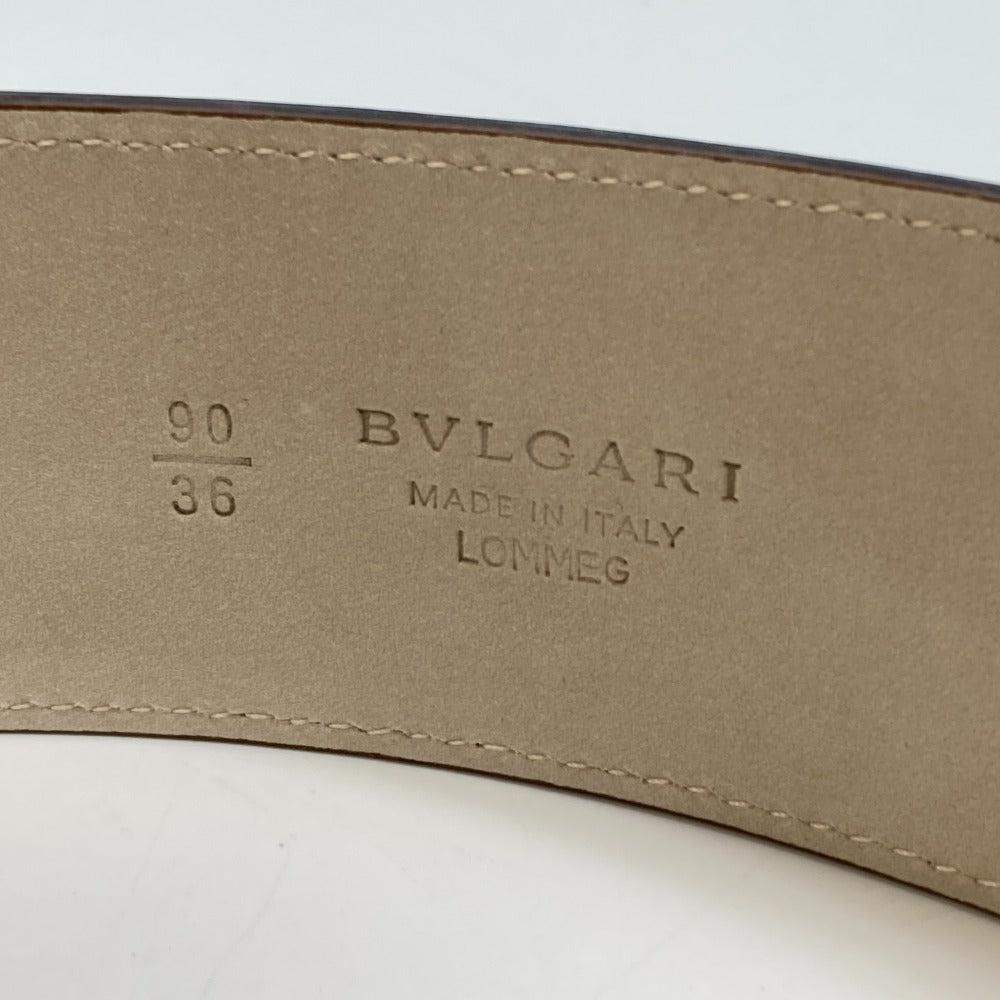 BVLGARI Men's and Women's Bvlgari Bvlgari Fashion Accessory Trouser Belt, Unisex Leather, Dark Brown