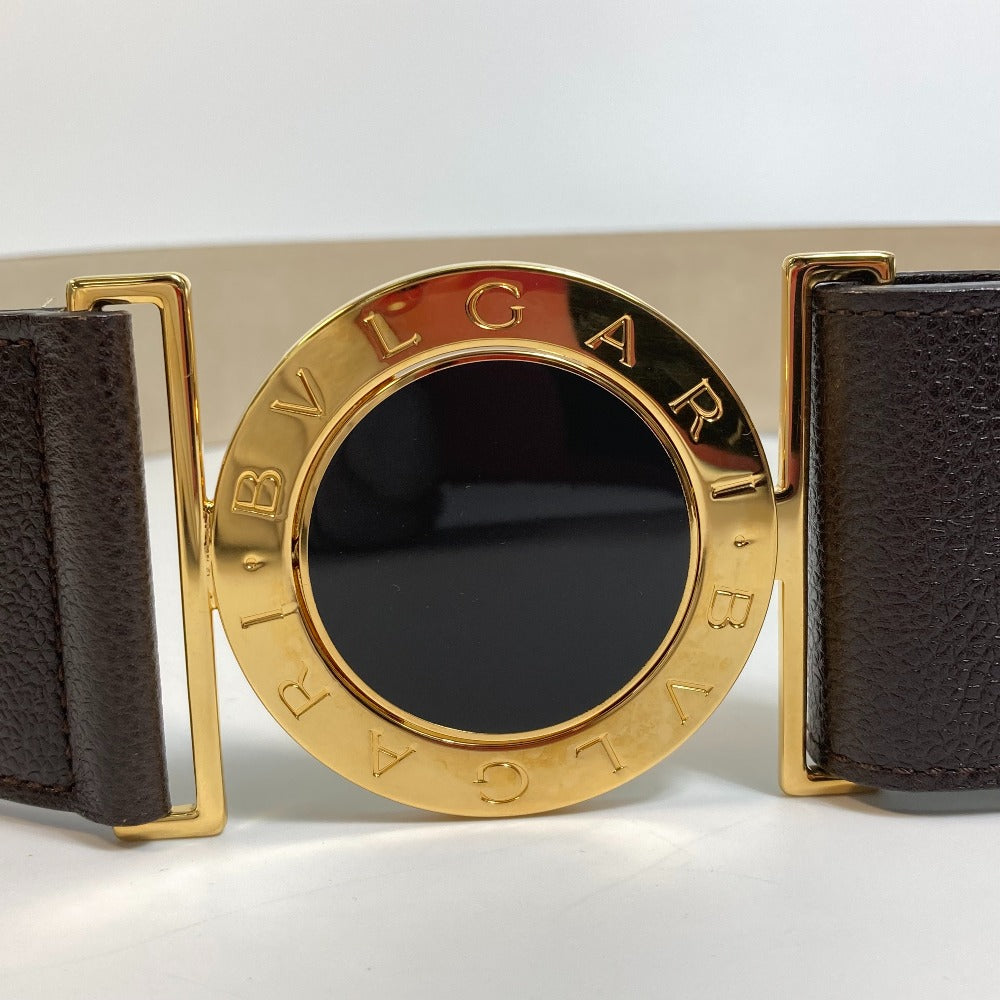 BVLGARI Men's and Women's Bvlgari Bvlgari Fashion Accessory Trouser Belt, Unisex Leather, Dark Brown