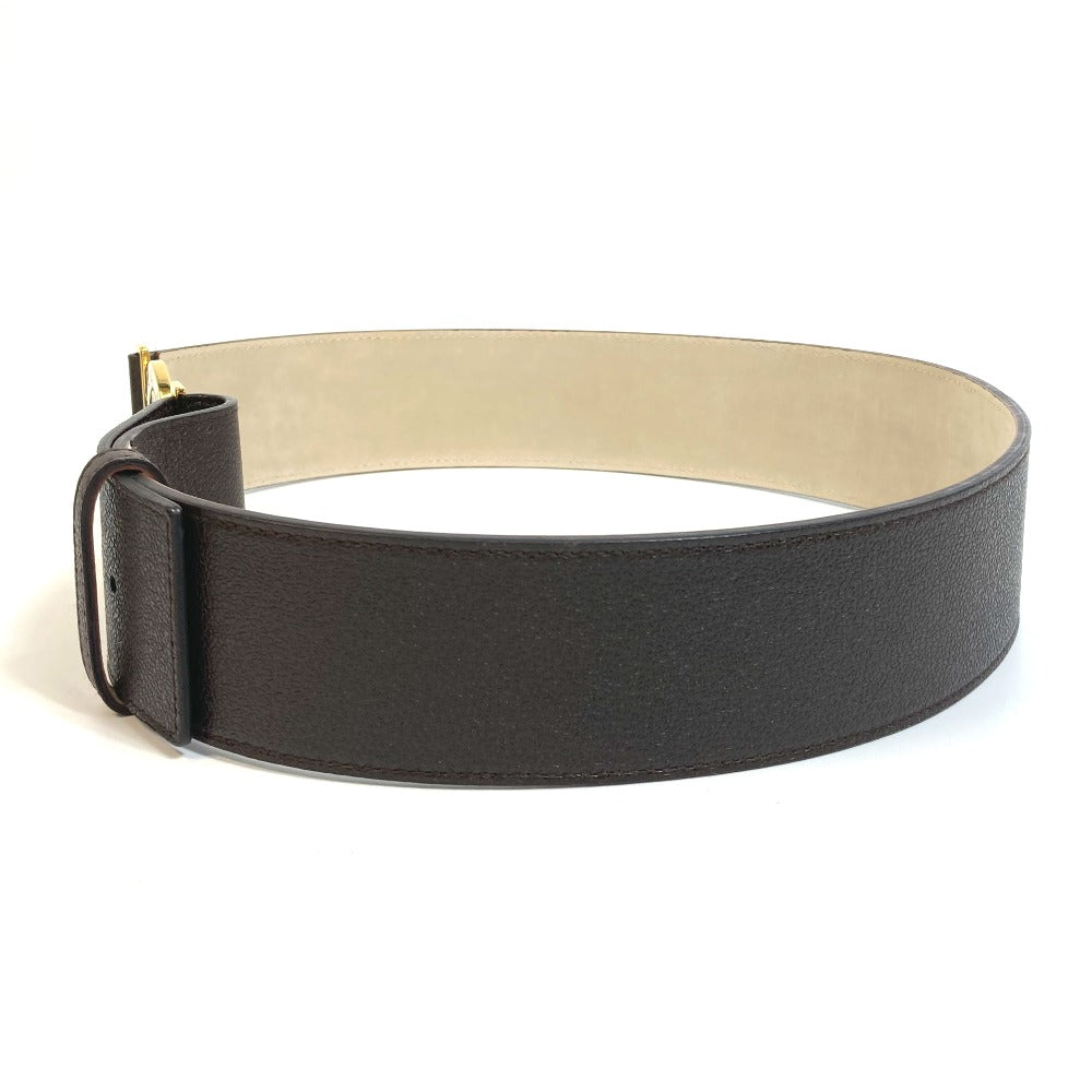 BVLGARI Men's and Women's Bvlgari Bvlgari Fashion Accessory Trouser Belt, Unisex Leather, Dark Brown