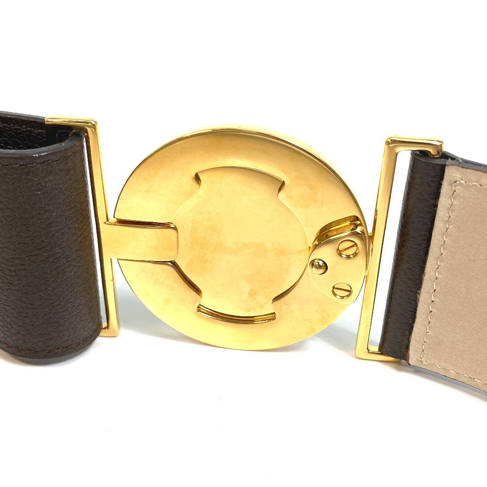 BVLGARI Men's and Women's Bvlgari Bvlgari Fashion Accessory Trouser Belt, Unisex Leather, Dark Brown