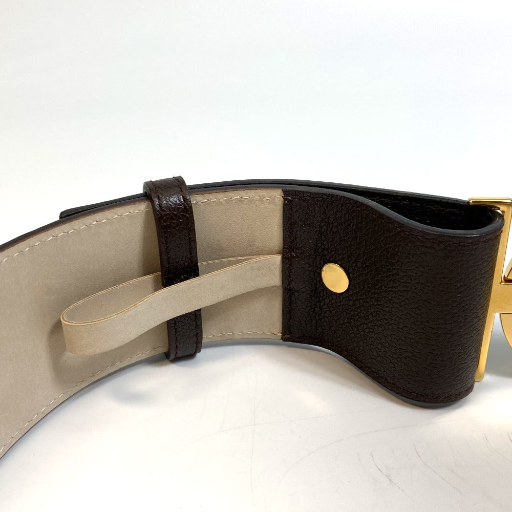 BVLGARI Men's and Women's Bvlgari Bvlgari Fashion Accessory Trouser Belt, Unisex Leather, Dark Brown